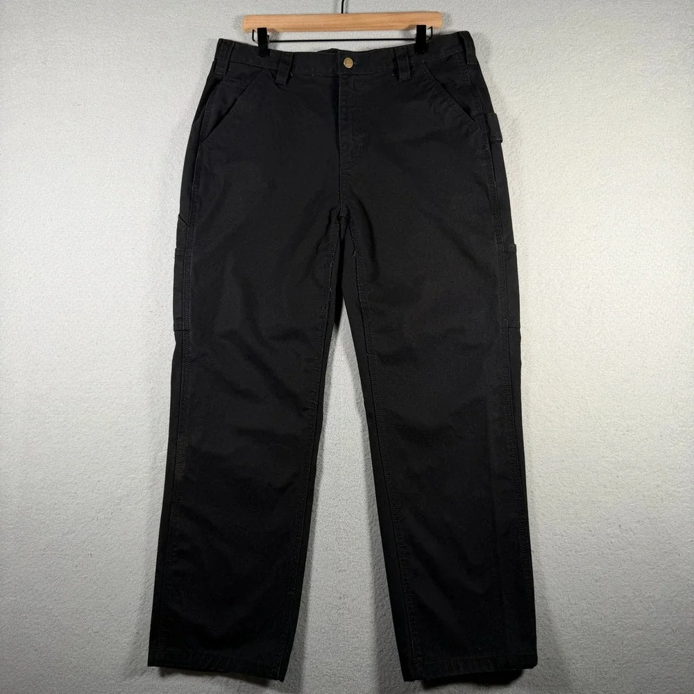 Brahma Mens Carpenter Pants 34x30 Black Soot Utility Workwear Straight Leg